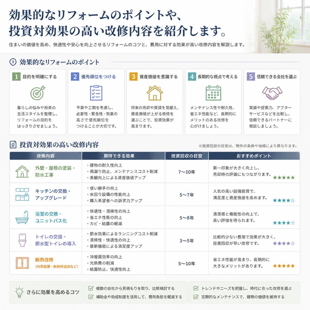 5. リフォームで資産価値を高める方法