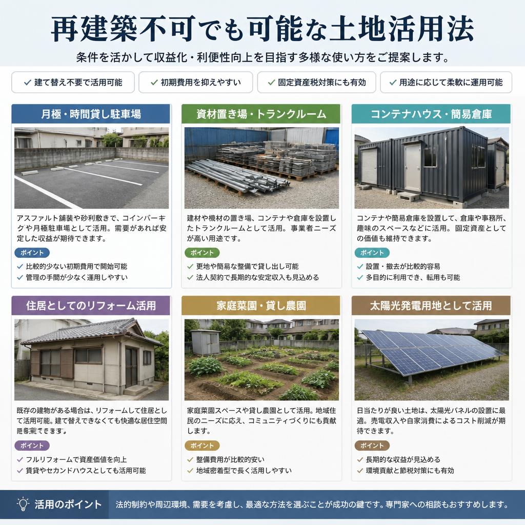 再建築不可物件の土地活用方法