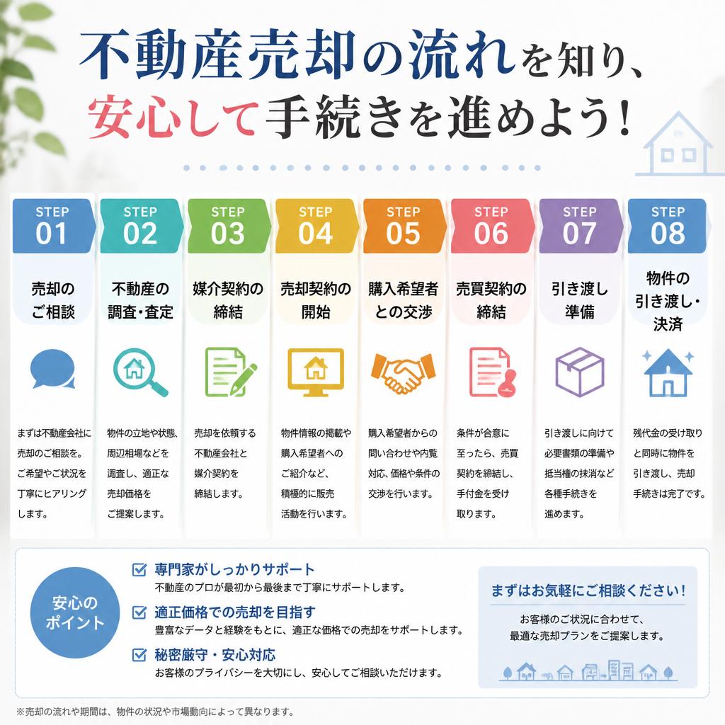 不動産売却の流れを知り、安心して手続きを進めよう！