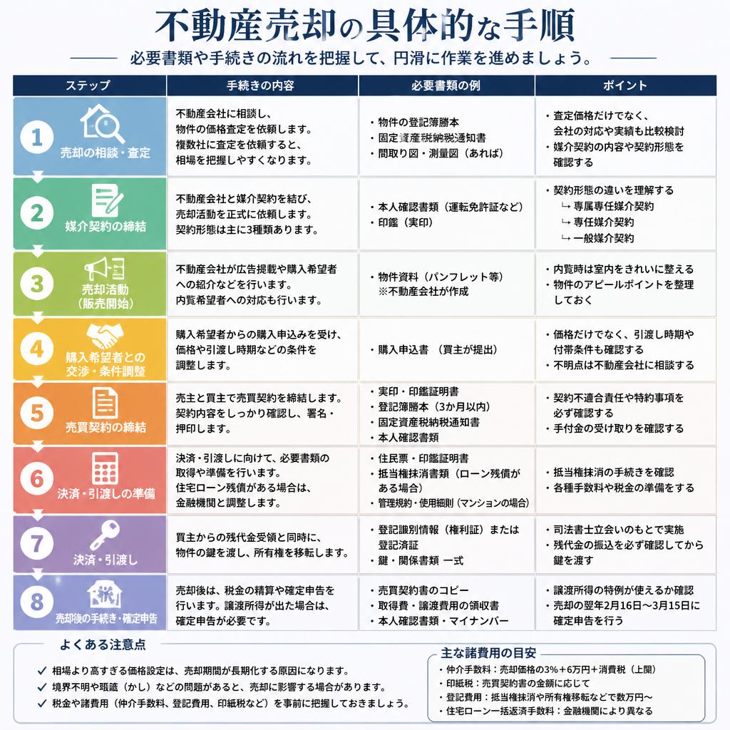 売却手続きのステップ