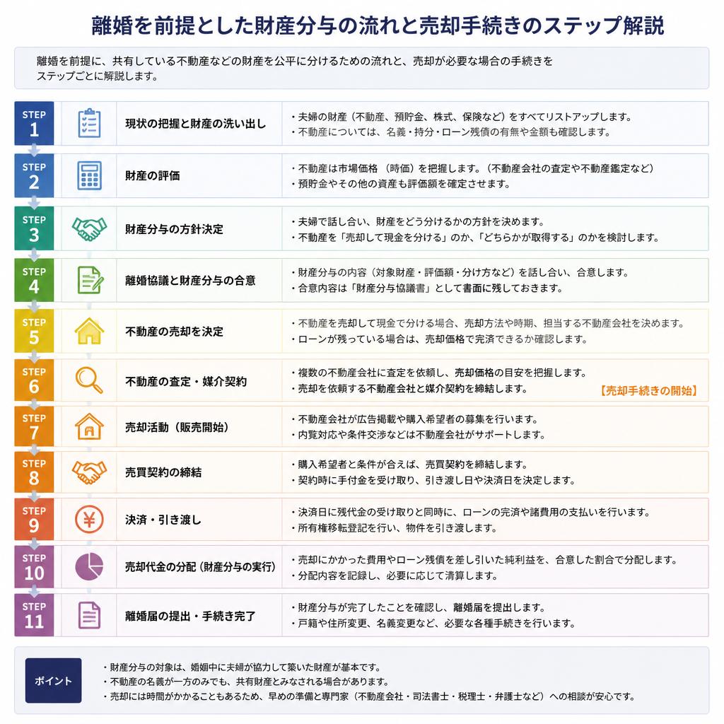 4. 財産分与の流れと売却手続き