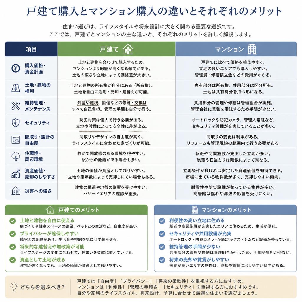 5. 戸建てとマンションの比較