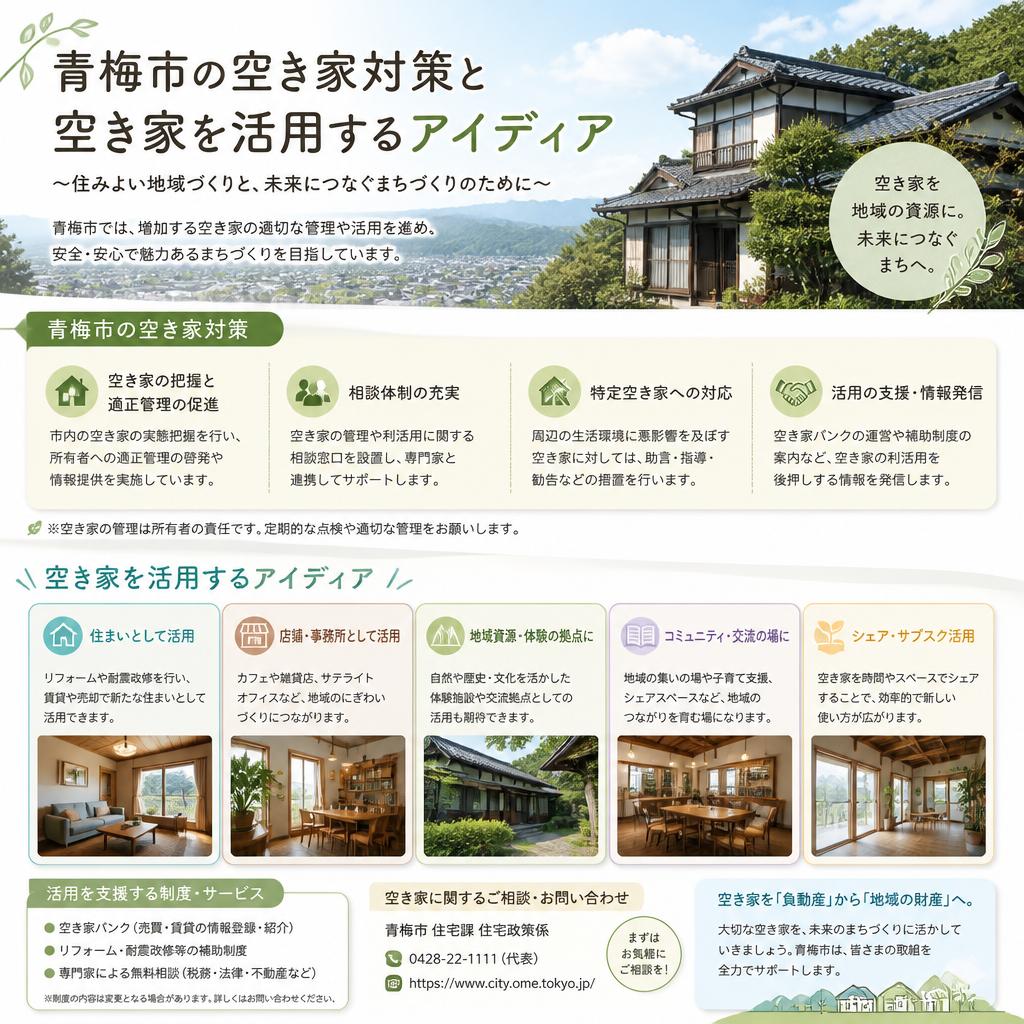 空き家対策：青梅市の取り組みと利用法