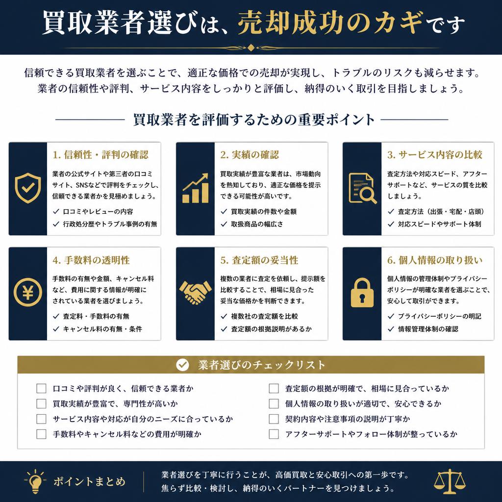 信頼できる買取業者の選び方
