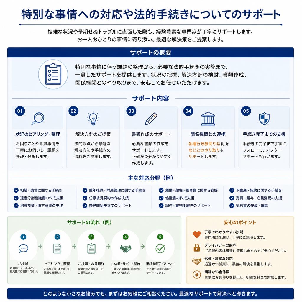 相続や離婚に伴うサポート