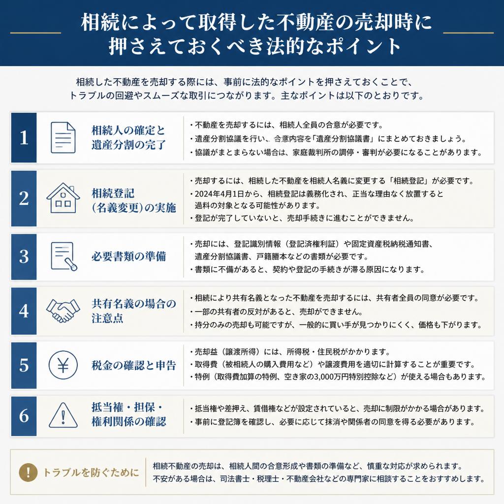 4. 相続に伴う売却の注意点