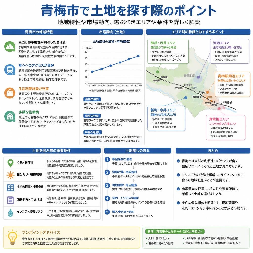 青梅市の土地探しのポイント
