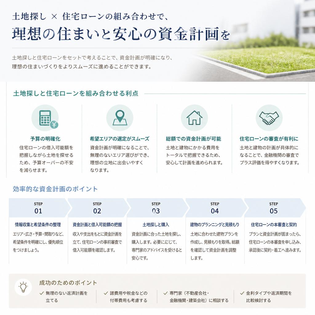 土地探しと住宅ローンを併用するメリット