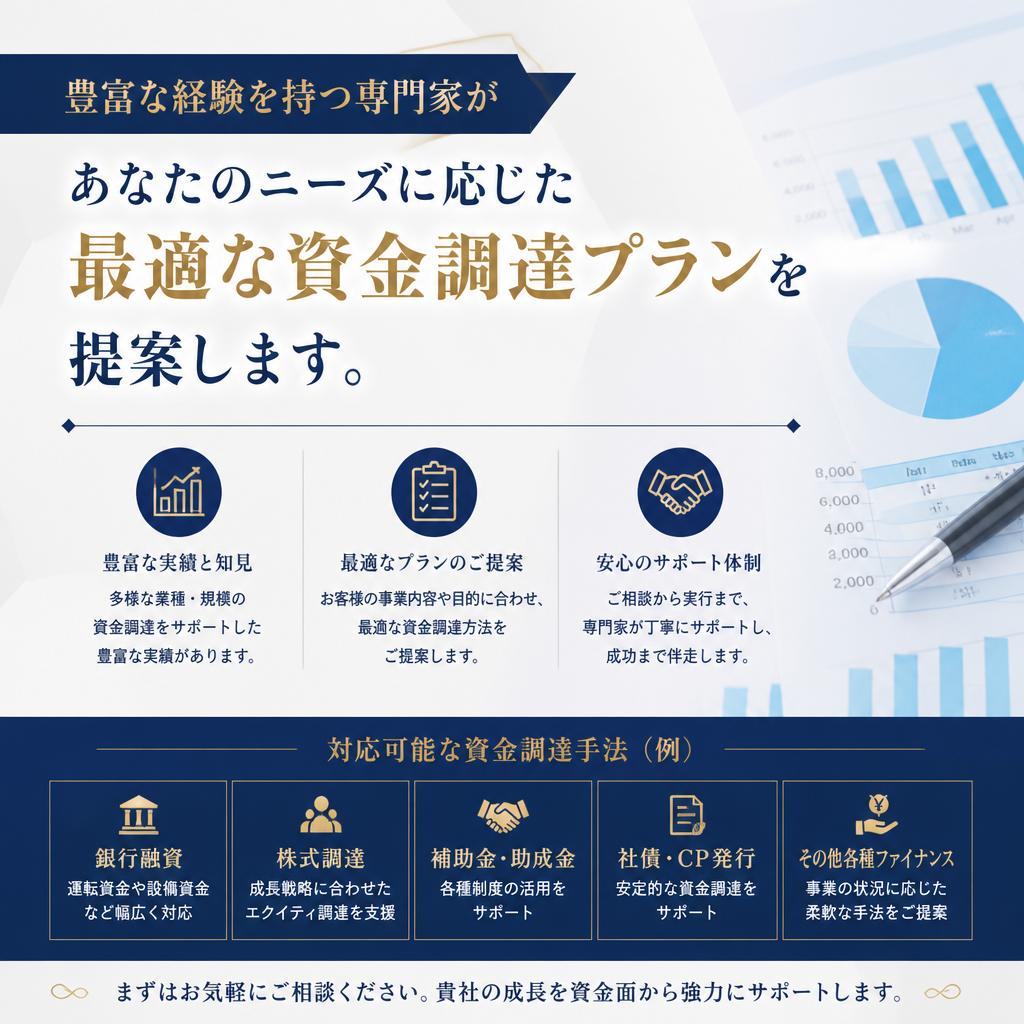 資金調達のプロによるサポート